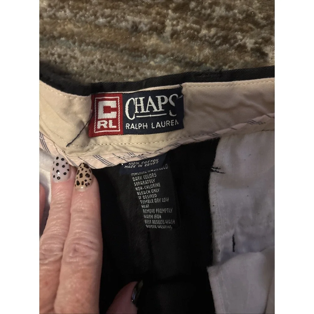 Vintage 90s Chaps Ralph Lauren Navy Chino Shorts 40 Pleated Cotton